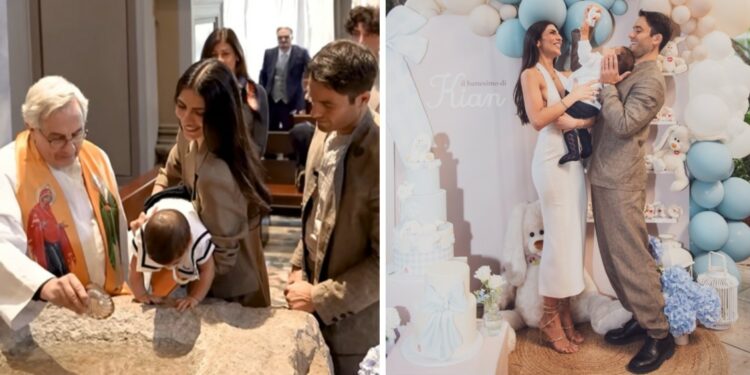Giulia Salemi e Pierpaolo Pretelli celebrano il battesimo del figlio Kian: festa a tema, scopri tutti i dettagli e le foto